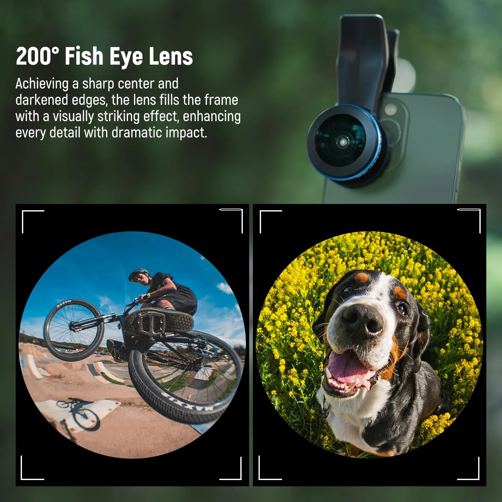 NEEWER 200° Fish Eye VR Lens with 17mm Thread Phone Lens Clip for Panoramic View Live Streaming for iPhone 16 Pro Max S24 Ultra - Image 3