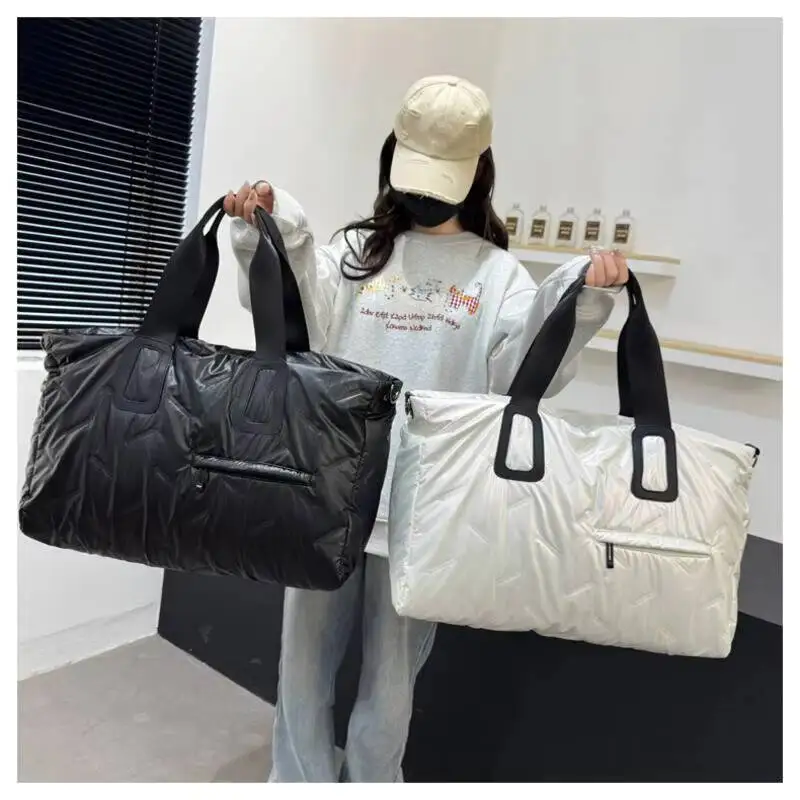 

Premier High-Gloss Embossed Large Capacity Travel Bag Stylish Shoulder Tote Gym Bag Trendy Waterproof Short Trip Luggage Bag