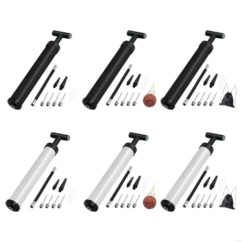 Ручные шариковые насосы Небольшой спортивный шаровой настрой с иглой, насадкой, шлангами для ручных насосов для волейбола, 24BD