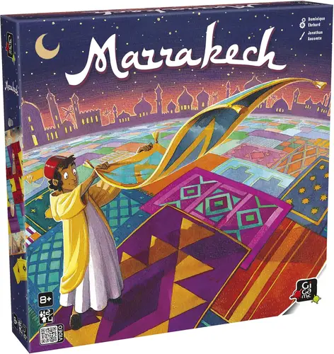Marrakech |   Juego de estrategia para familias y adultos |   Años 8+ |   Juegos de mesa de cartas de 2 a 4 jugadores