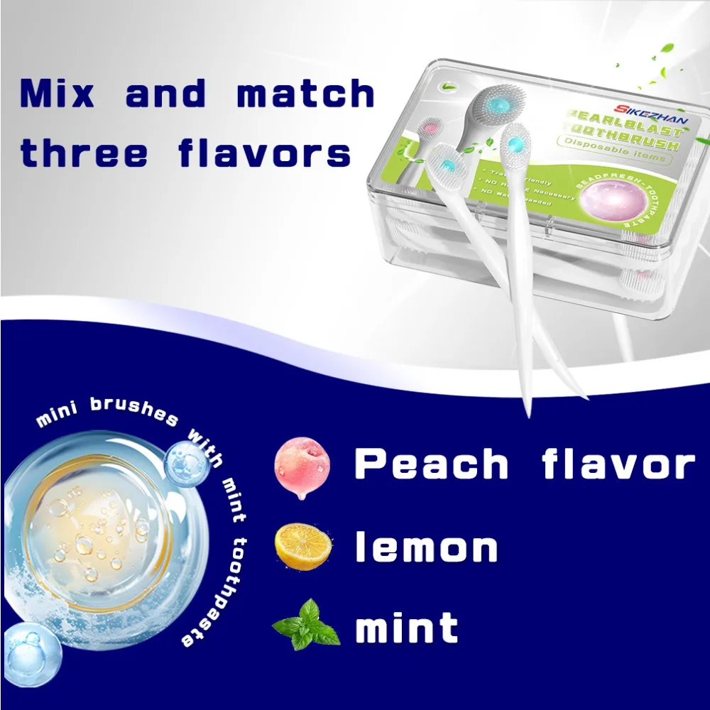 

Portable Travel Toothbrush Mini Exploded Bead Toothbrush Disposable Adult Cleaning disposable toothbrushes with toothpaste ﻿