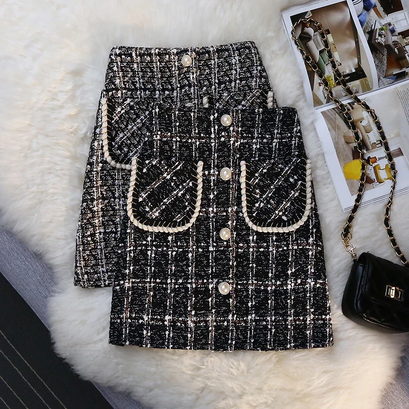 2025 New Fashion Skirts Women Autumn High Waisted Checkered A-line Mini Skirt Office Ladies