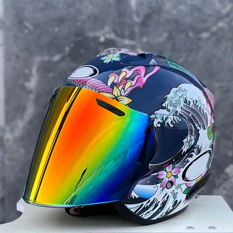 Ram3 Oriental Dragon Half Helmet Men and Women Motorcycle Off-Road Summer Helmet Downhill Racing Mountain Cross Casco Capacete