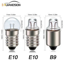 Ruiandsion 10 pz 1.1V 1.2V 1.5V E10 B9 lampadina alogena Samll per esperimento di prova insegnamento torcia bianco caldo