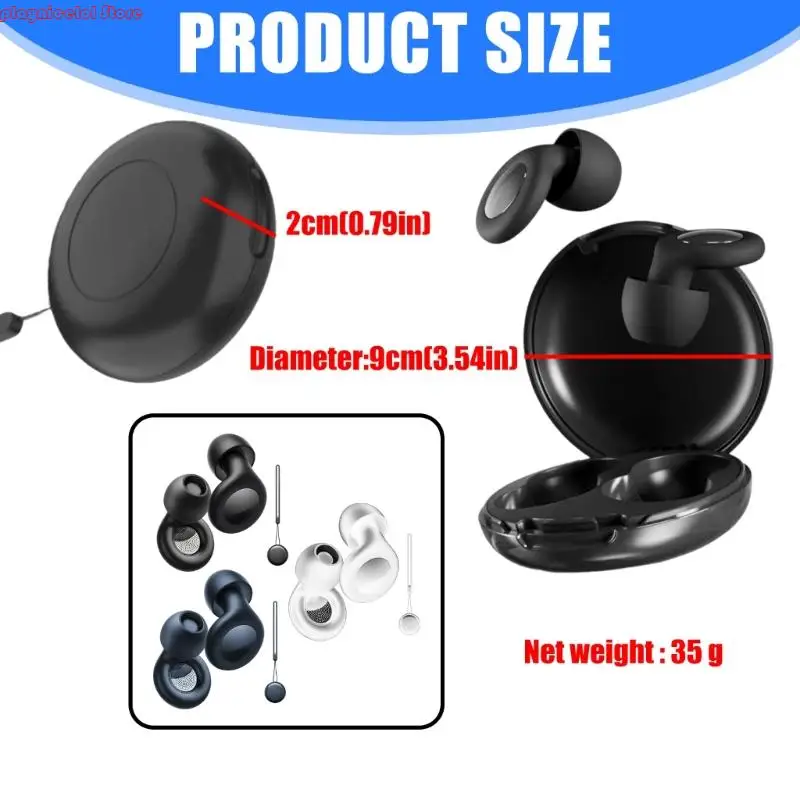 E8BA Ear Ear Colokan dengan Kasing Penyimpanan untuk Studi Kerja Tidur Silicone Earplugs Perlindungan Pendengaran Kebisingan