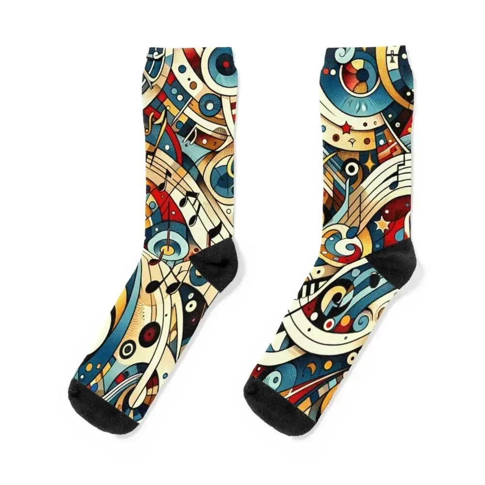 

Symphony in Swirls: A Musical Note Journey Socks kawaii hip hop hockey cycling Men's Socks Luxury Women's