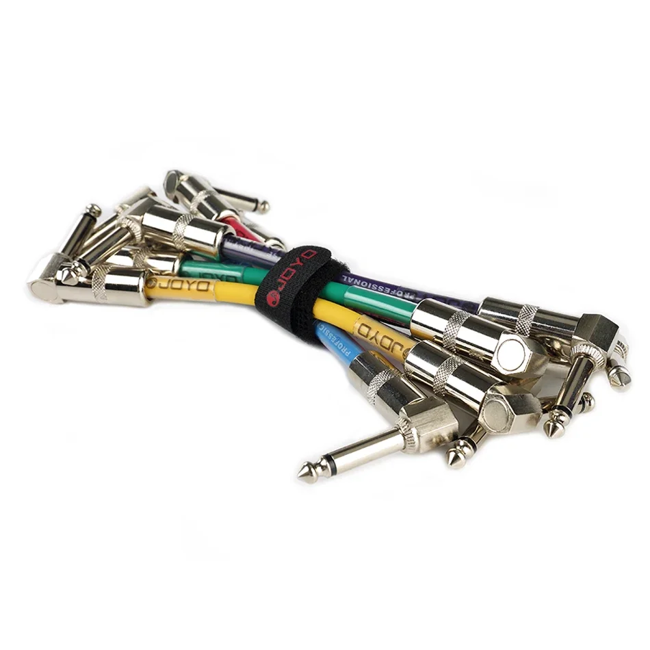 JOYO CM-11 Colorful Connection Cable 6.35mm Angle Plug for Guitar Bass Effect Pedal 6PCS/lot Guitar Pedal Cable Connect