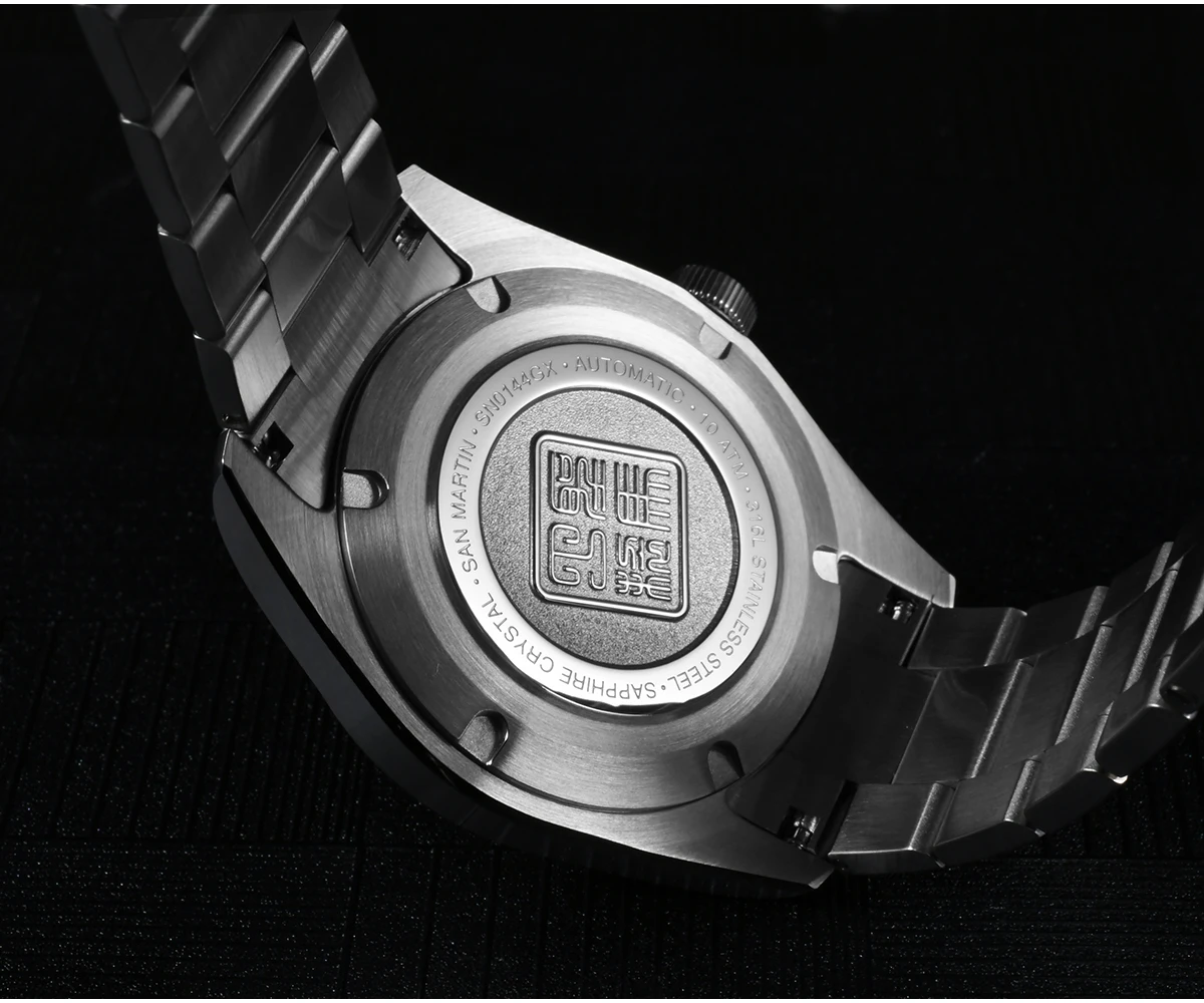 San Martin Men Automatic Watch JianZhan Dial Mechanical Wristwatch 10Bar Waterproof BGW-X1 Luminous Sapphire Miyota 9015