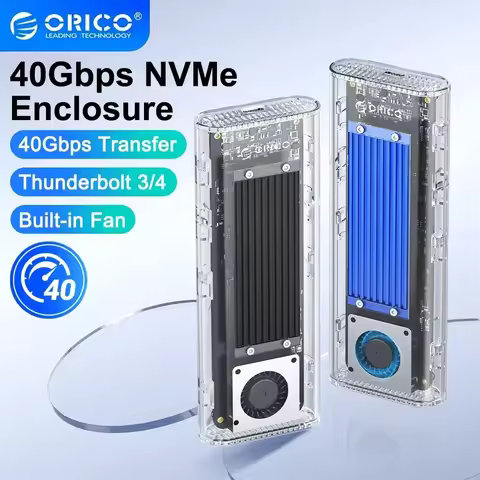 orico 40Gbps M.2 NVMe SSD Case Enclosure m.2 to USB4.0 Adapter for M.2 NVME PCIE Built-in Cooling Fan Transparent nvme ssd case