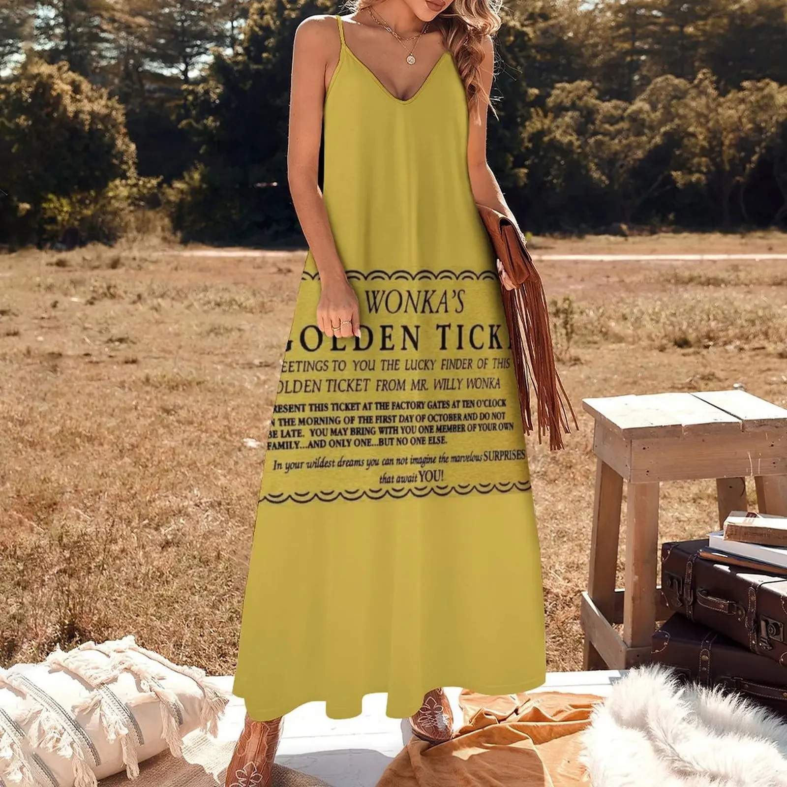 golden ticket Sleeveless Dress summer dress woman 2025 trendy Dance dresses women's evening dresses