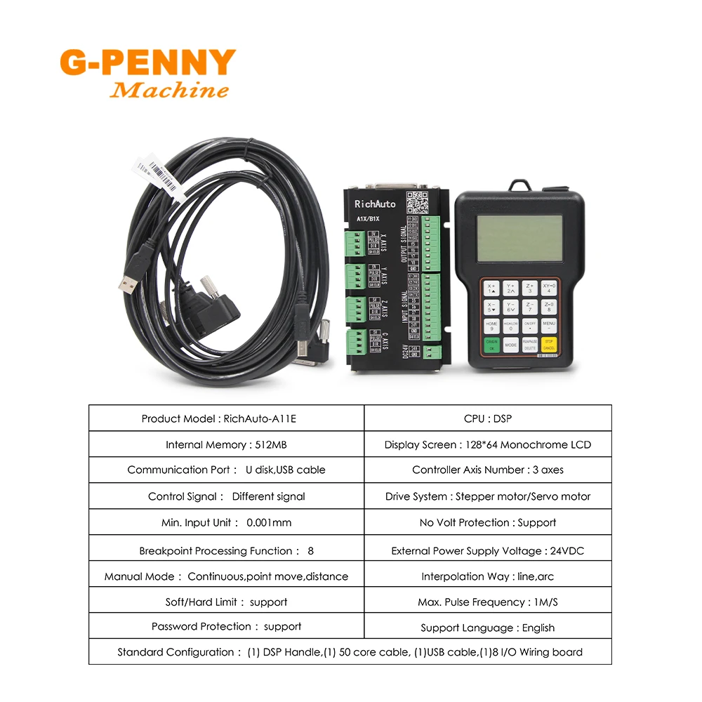 Vận Chuyển Miễn Phí! RichAuto DSP A11 Bộ Điều Khiển CNC Kênh Không Dây Router Khắc Tay Cầm Motion