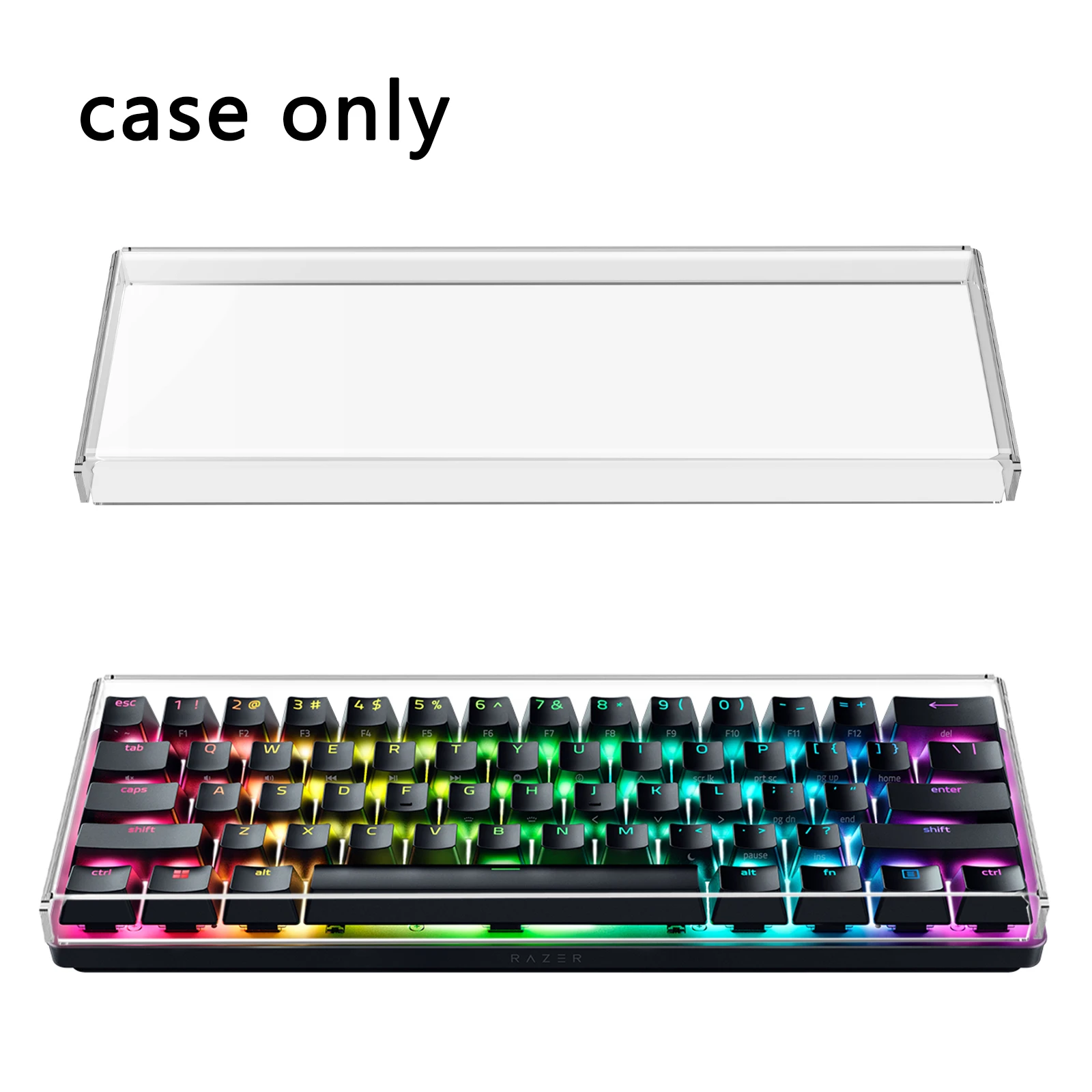 Geekria Premium Acrylic Keyboard Dust Cover for 60% Compact 61 Keys Keyboard Compatible with Razer Huntsman Mini 60% Gaming