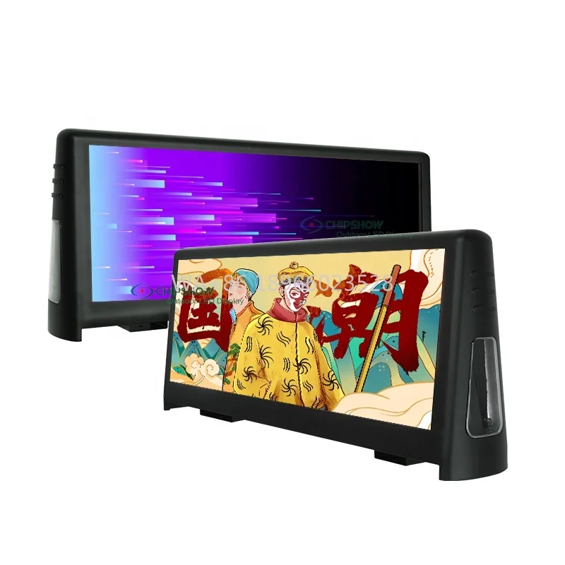 ضمان لمدة 3 سنوات شاشة عرض رقمية للسيارة داخلية تعمل باللمس مع وظيفة SDK للإعلان العلوي لسيارات الأجرة #1