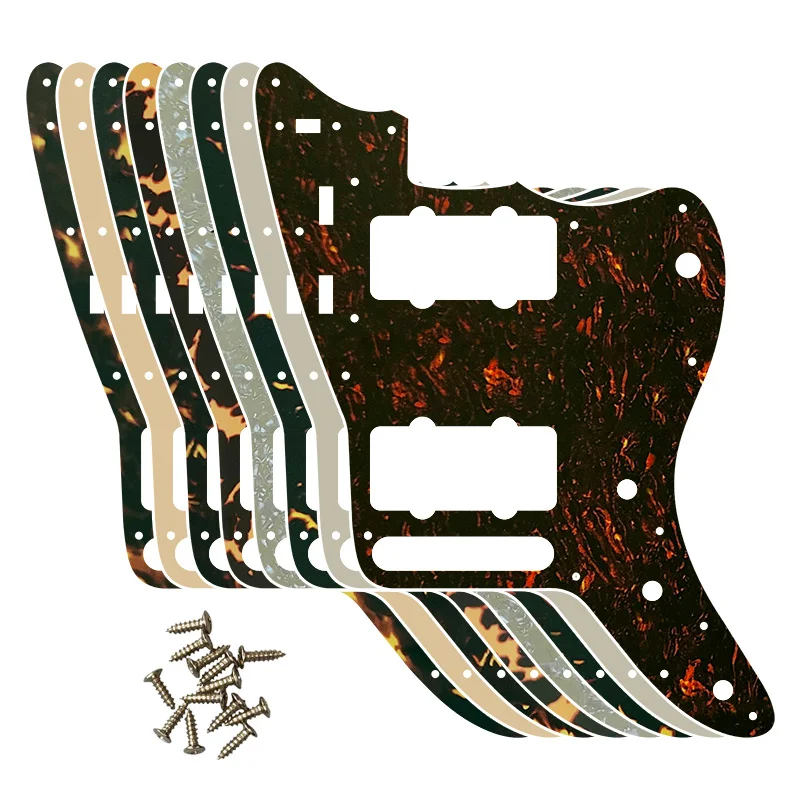 

5pcs Custom Guitar Parts - For Mexico Jazzmaster Style Guitar Pickguard Scratch Plate Replacement Electric Guitar Flame Pattern