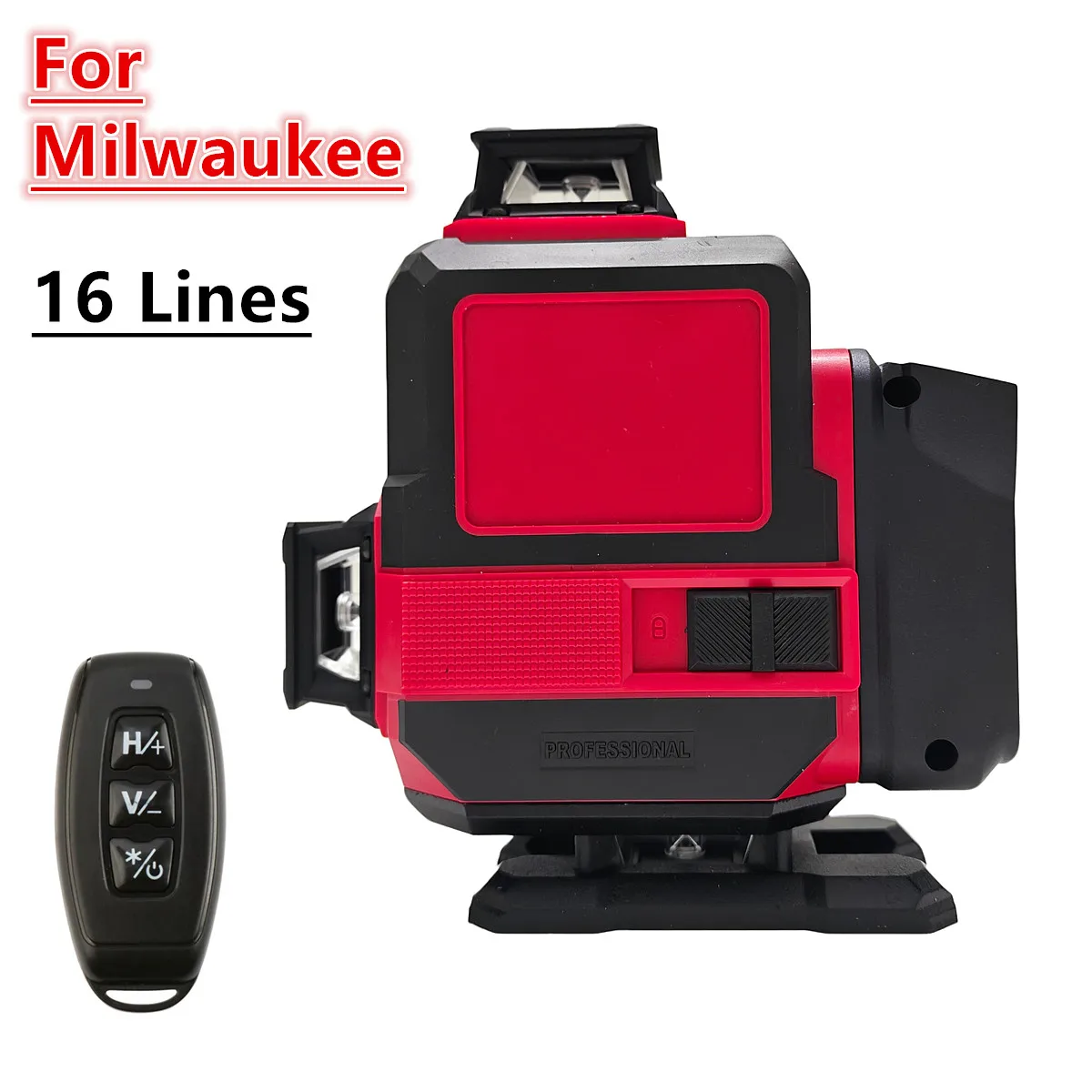 For Milwaukee 18V Battery 16 Lines Laser Level Remote Control 4D Horizontal & Vertical Green Beams Meter Self-Leveling Tool