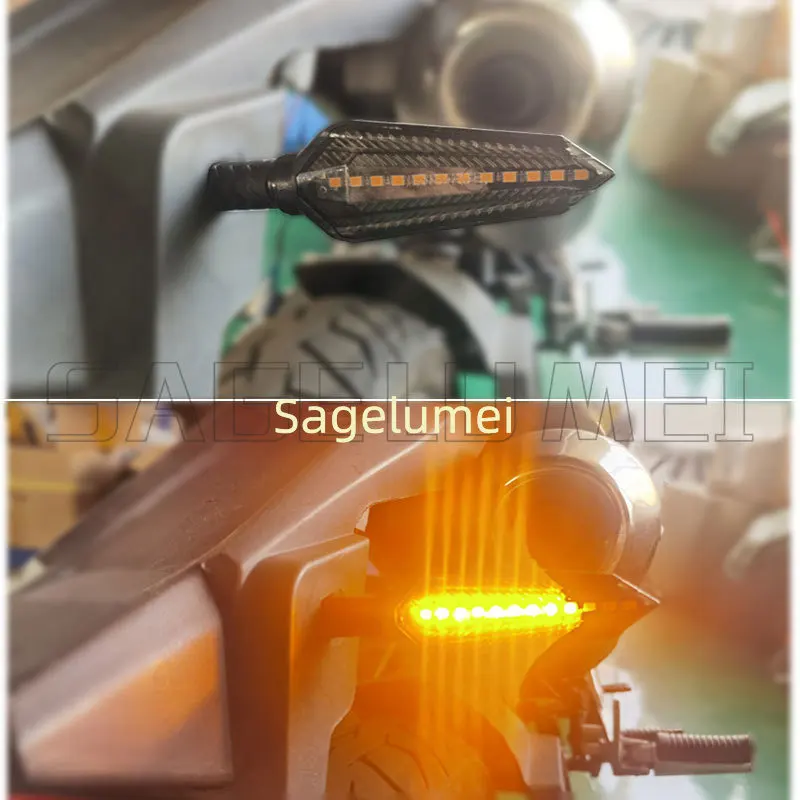 E24 Motorcycle Turn Signals Flowing Turn Signal Light 5LEDs/12LEDs Turn Signal Indicator Amber Light Blinker 12V LED Modules