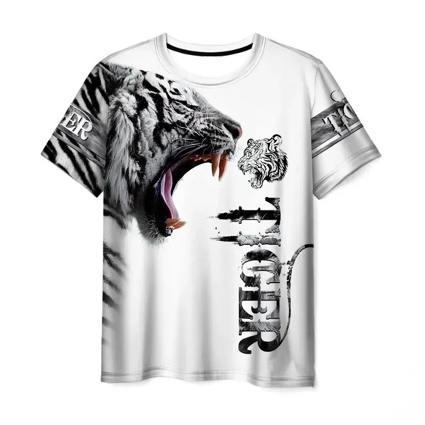 Lion 3D Printing T-shirt Personalized Customization High Quality Large Size Sports Casual Short Sleeve Summer Street Clothing