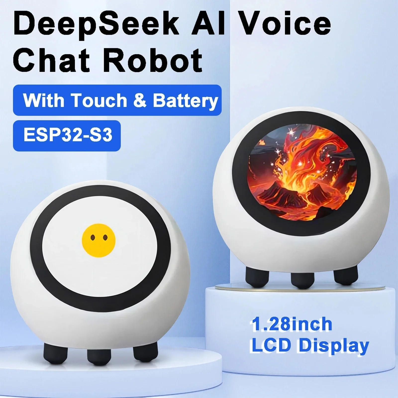 XiaoZhi AI Voice Chat Robot DeepSeek ESP32-S3 1.28inch LCD Display N16R8 Electronic Eye Clock Desktop espHome Assistant
