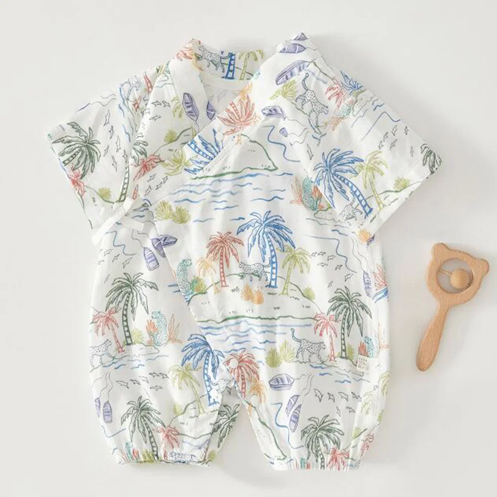 

Baby Romper Gauze Summer Short Sleeve Newborn Clothes Outdoor Baby Onesies For Boys Girls 0-18M