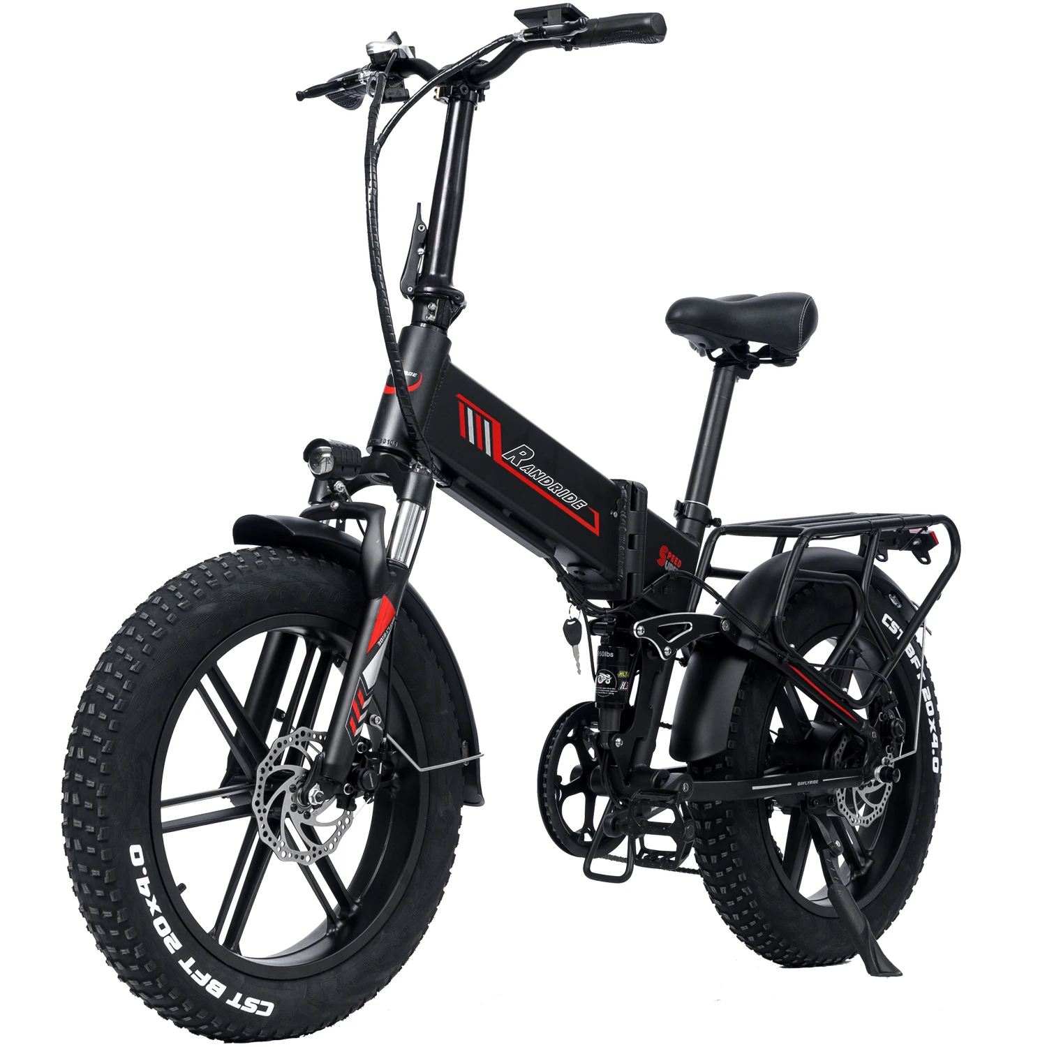 Electric bike YX20M 20 inch Randrid Fat Fold Electric bike Plies Up 17AH Ebike 7 Speed for adult