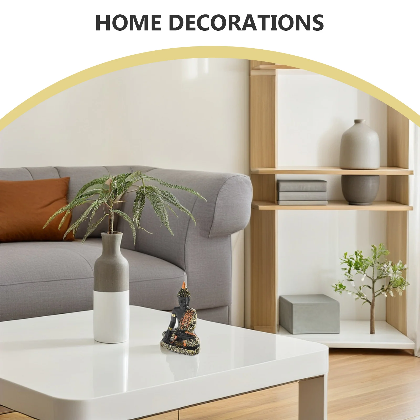 التايلاندية يجلس بوذا تمثال زن التأمل غرفة داخلية مدخل ديكور المنزل الروحي النحت