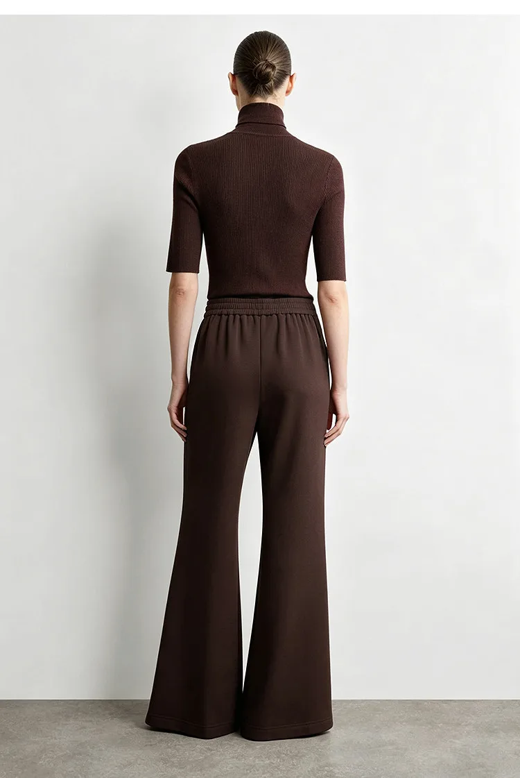 Amii Bootcut Pants Women Slimming Casual Minimalist Stretch Fit Long Trousers 2026 Autumn Embroidered Female Clothing 12613030