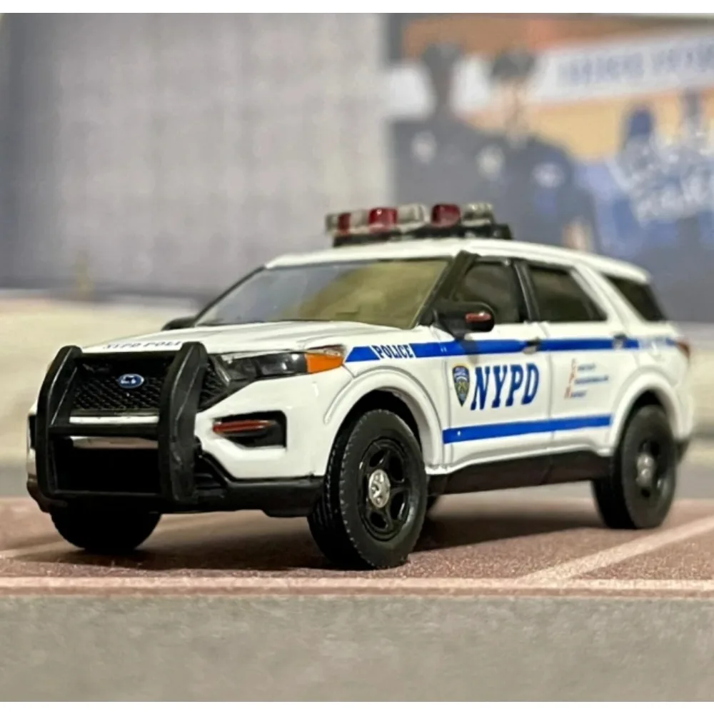 1:64 2020 فورد الشرطة اعتراضية UTILITY NYPD سبيكة سيارة نموذج تحصيل لعبة هدية تذكارية عرض حلية #4