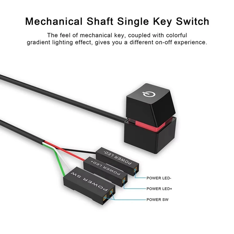 Top-Computer Desktop Switch Colorful LED PC Motherboard External Start Power On/Off Button Extension Cable For Office