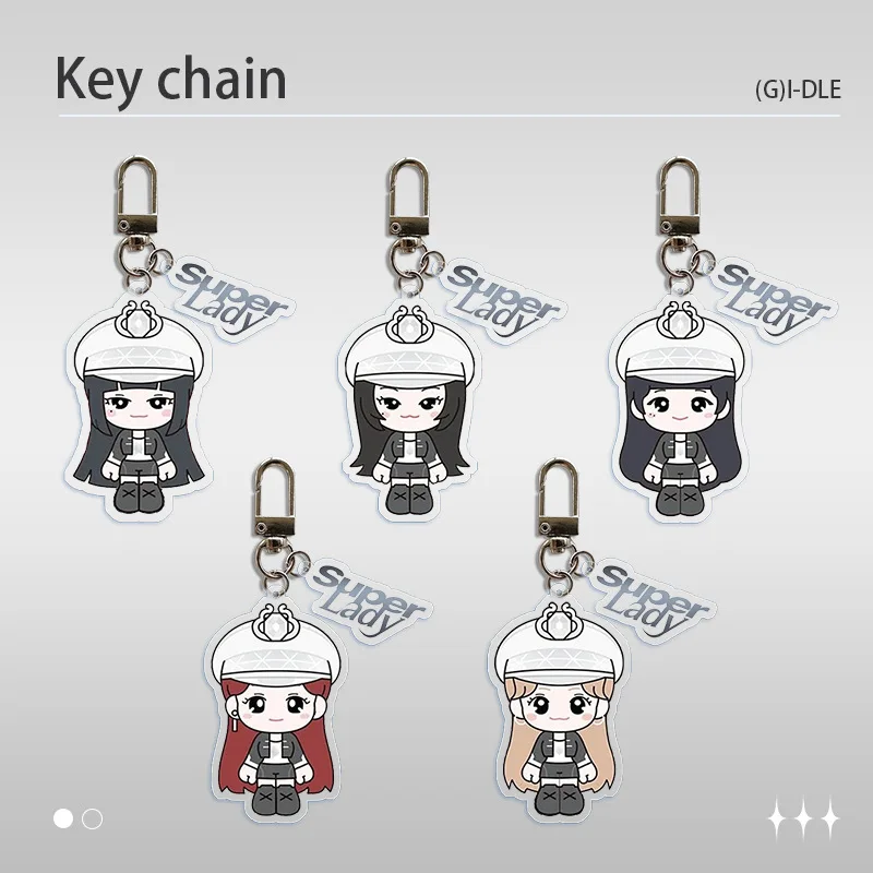 KPOP (G)I-DLE Super Lady Police Image Transparent Acrylic Keychain Soyeon Miyeon Peripheral Pendant Minnie Yuqi Fans Gifts