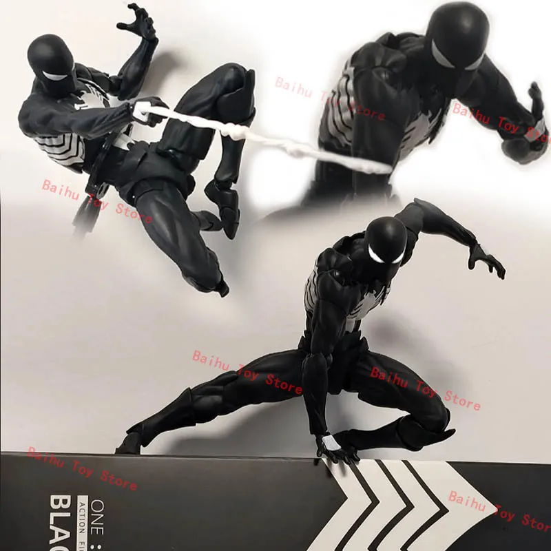 

Bandai Mess Toys Spiderman Black Suit Action Figure Spider Man Symbiote Kaine Parker Figure Anime Collection Model Toy Boys Gift