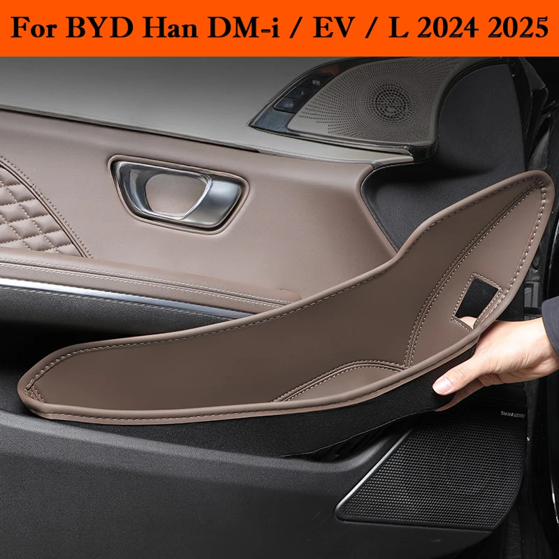 For BYD Han DMi EV Han L 2024 2025 Car Door Slot Storage Box Leather glove box Protective Pad WaterProof Barrel Auto Accessories