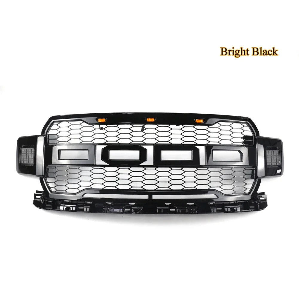 

Car Front Bumper Grille Racing Grill Modification Sport Style Raptor Auto Accessories For Ford F150 2018-2019 With Lamp ABS