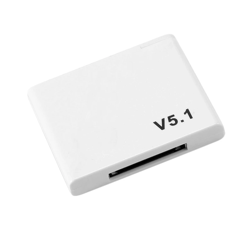 B48A 30 Pin Bluetooth 5.1 Audio Receiver A2DP Music Mini Wireless Adapter For 30Pin Jack Analog Speaker White
