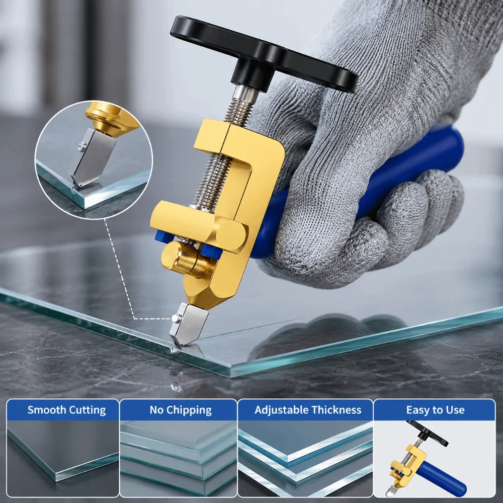 Portable 2 in 1 Tile Glass Cutter Handheld Multifunctional Handheld Glass Breaker Ceramic Tile Cutter
