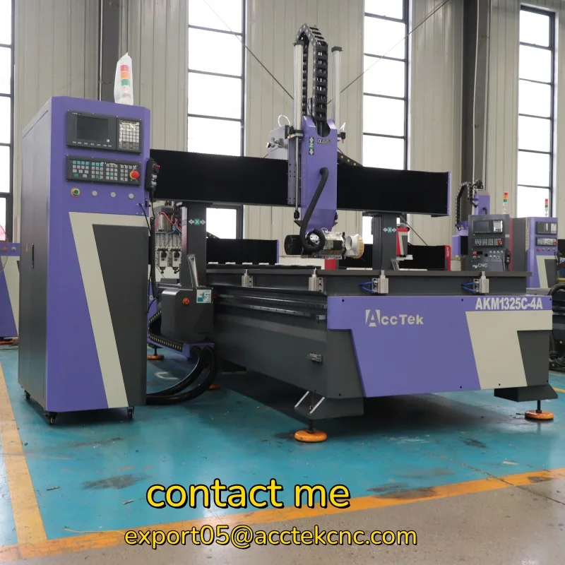 AccTek Elite 4-Axis 180° Swing CNC Router 1300*2500| Precision Wood Carving System for Custom Millwork, Doors & Furniture Making
