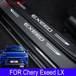 For Chery Exeed LX 2022 2023 Car Door Sill Leather Stickers Protection Plate Carbon Fiber Threshold Strip Taildoor Accessories