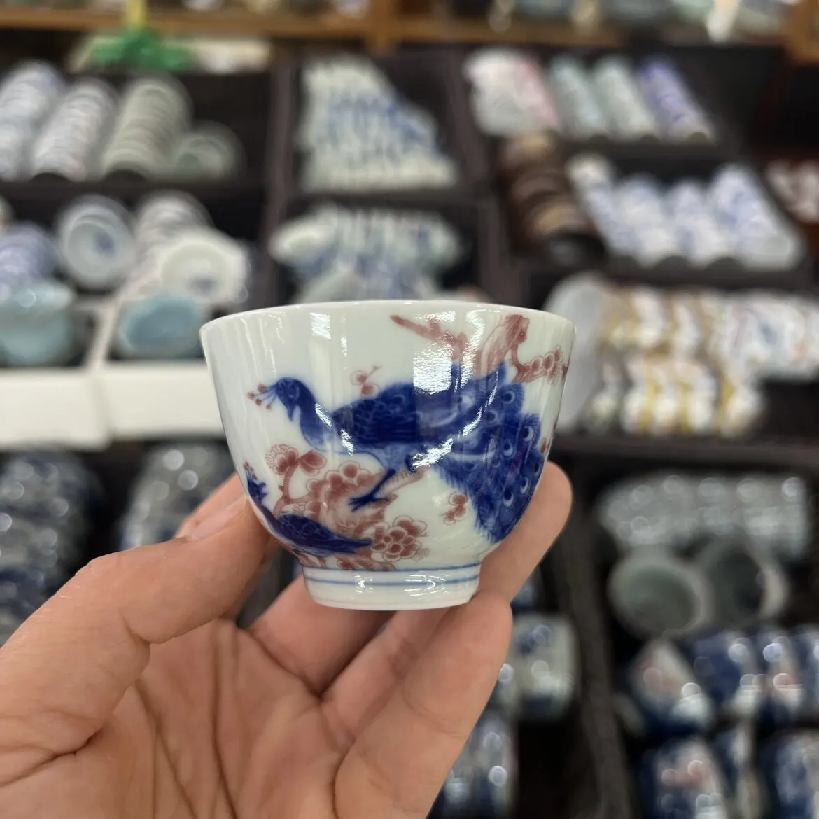 Antique Set Teacup Jingdezhen Porcelain Cup High-End Dedicated Tea Cup Single Tea Cup Thin