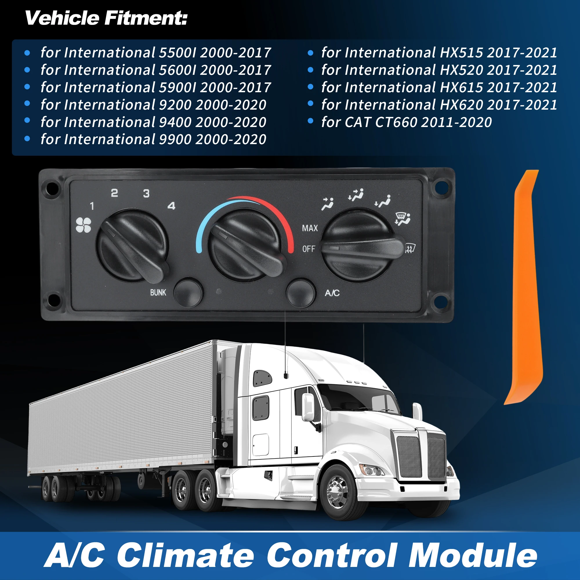 3518703C93 Módulo de panel de interruptor de control de clima del calentador HVAC A/C para internacional 9200 9400 9900 5600I HX515 HX620 2000-2021