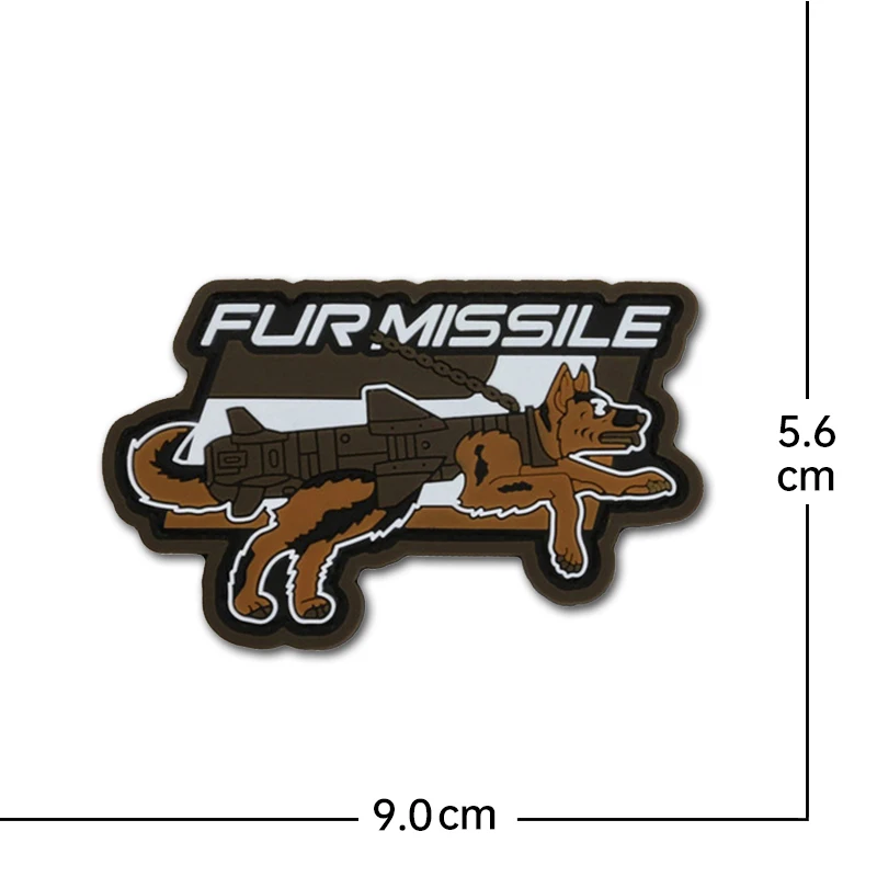 Parche táctico militar PVC – Perro con rifle de combate - imagen 3