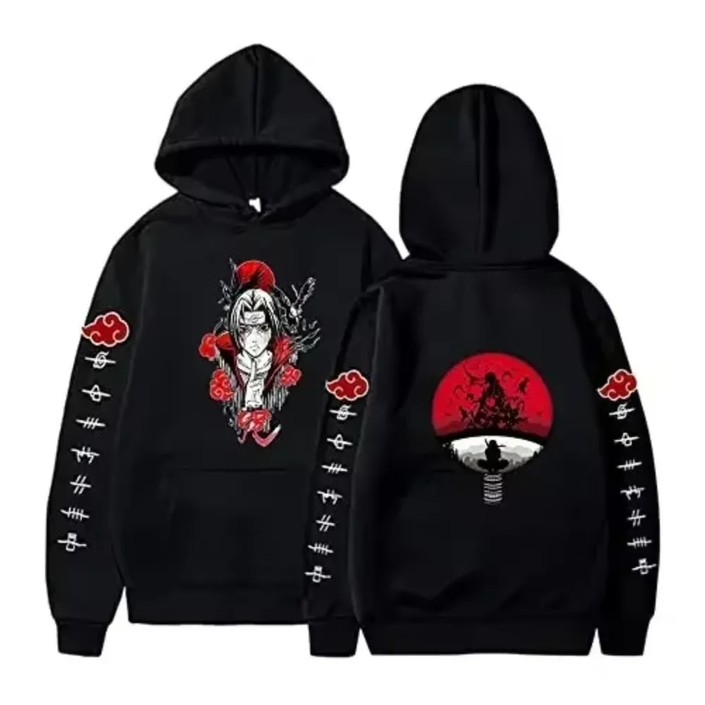 MINISO Anime sweat à capuche imprimé pour homme femmes Uchiha Itachi sweats vêtements décontractés automne hiver couche de finition pour enfants cadeaux chauds