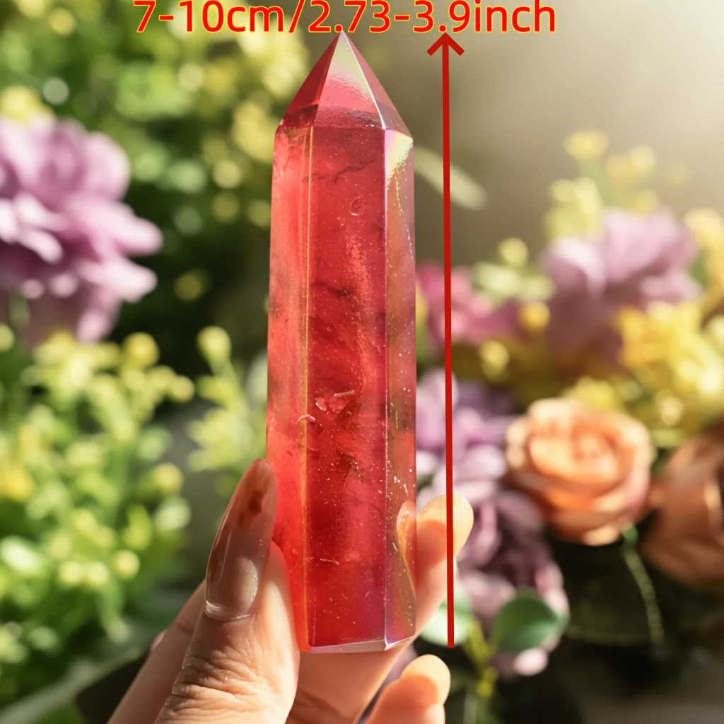 1pc Beautiful Rare Angel Aura Red Quartz Tower, Wand, Perfect Home Decoration, Unique Christmas, Thanksgiving, Holiday