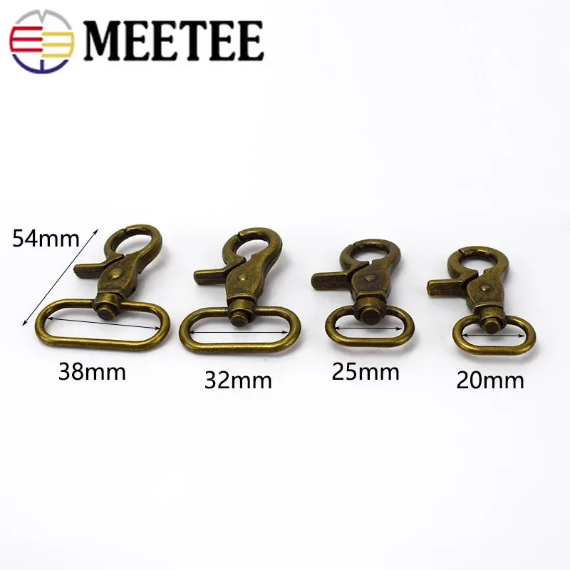 5/10/20 Pz 20-38mm Bronzo Fibbie In Metallo per Borsa Borsa Cinghia Catenacci Aragosta Borsa Girevole Trigger Moschettoni Accessori FAI DA TE