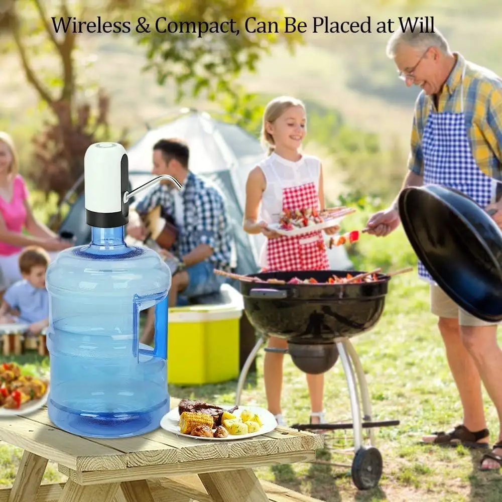 USB wiederaufladbare Wasserflaschenpumpe, 5 Gallonen Wasserflaschenspender, Camping, tragbarer elektrischer Wasserspender, wiederverwendbar – Detail 7