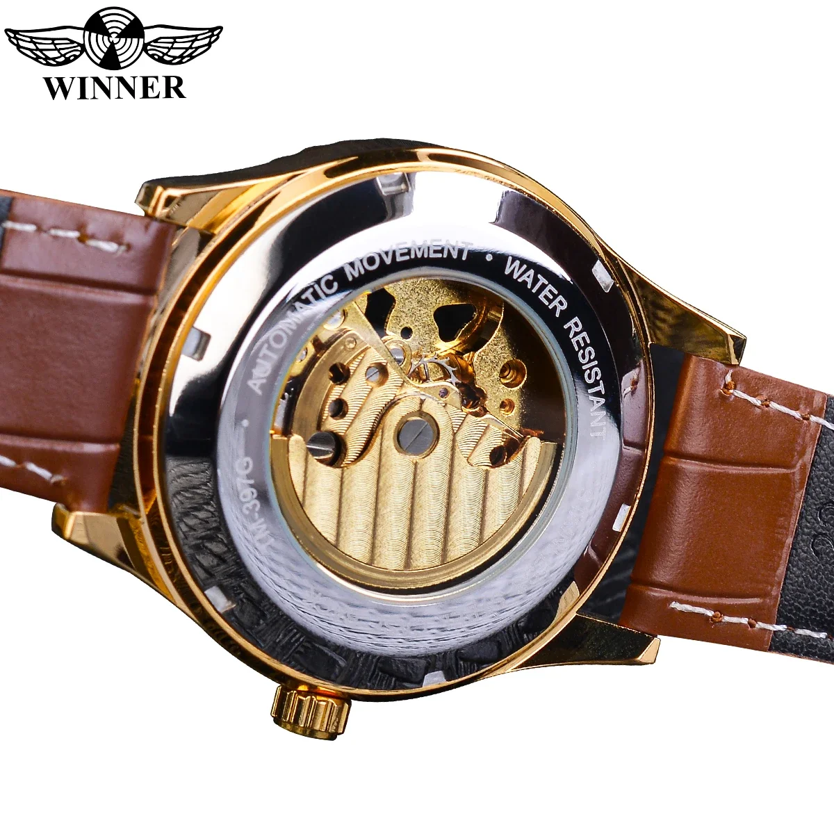 Winner Watch Men Moon Phase Tourbillon Watches Luxury Diamond Skeleton Automatic Mechanical Wristwatches Men Relogio Masculino