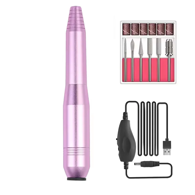 ポータブルペン型ネイルドリル、ネイルとペディキュアツール、ホームスクラブネイルトリマー、サロン電動マニキュアツール