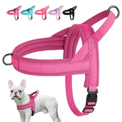 Soft Padded Nylon Dog Harness No Pull Dog Harnesses Vest Adjustable Pet Puppy Pug Harness Durable Vest For Small Medium Dogs