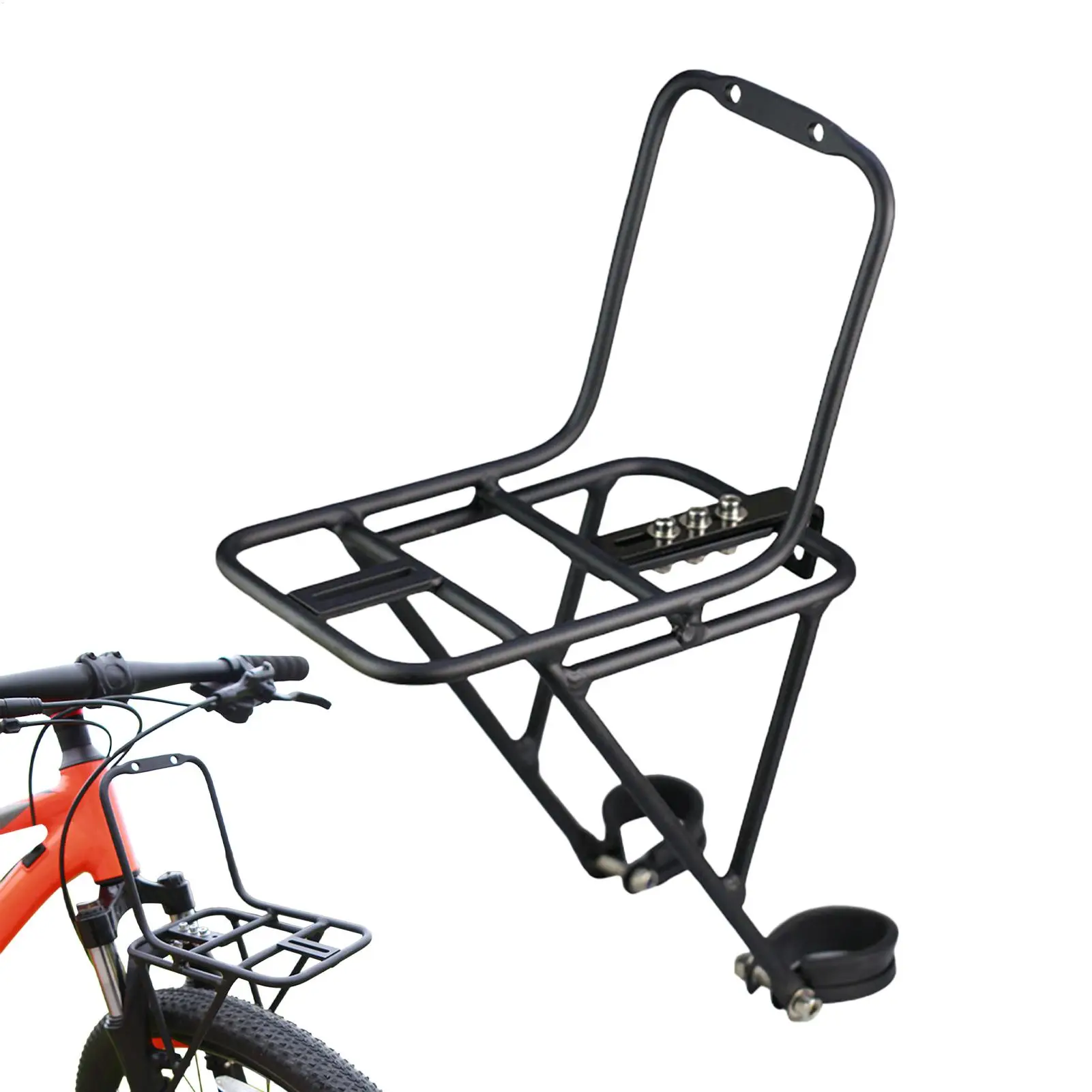 

Bike Front Rack Aluminum Alloy Bicycle Front Carrier Shelf Bike Basket Bracket Accessory For Long trip Cycling Touring Travel