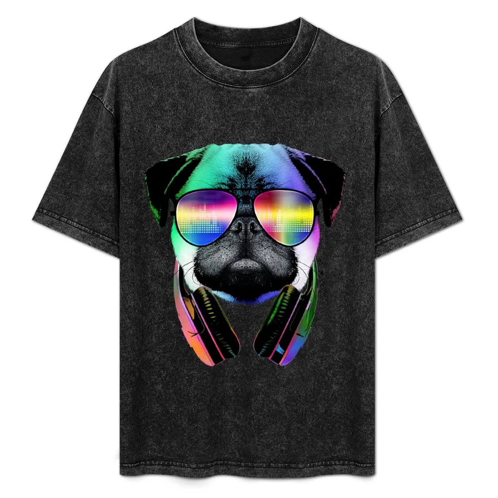 

Music Love Pug T-Shirt Large Size Casual Tee Shirt