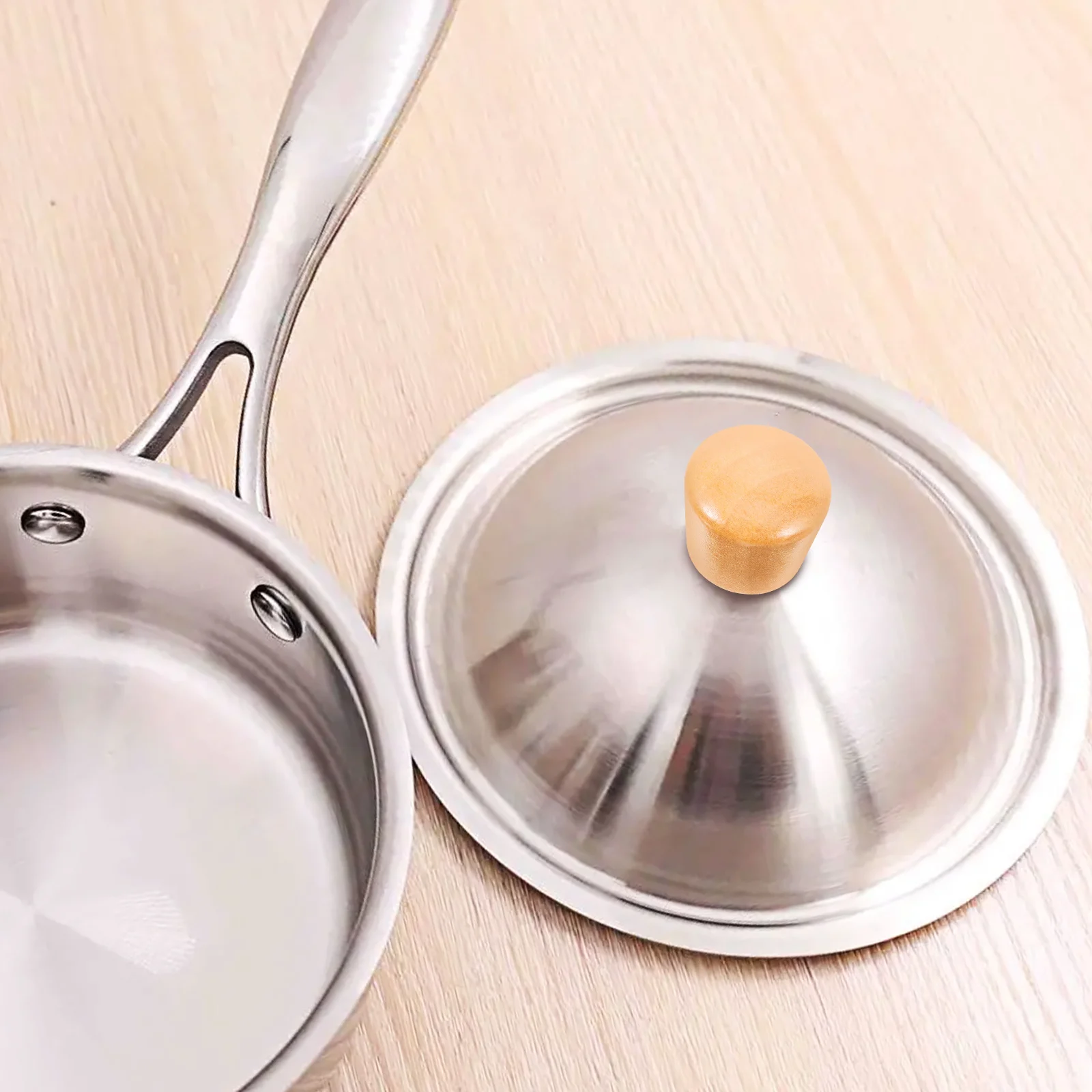 6Pcs Pot Lid Knob Wooden Handles Strong Break Resistance Easy Grasp Comfortable Labor Saving Suitable Most Pots Pans