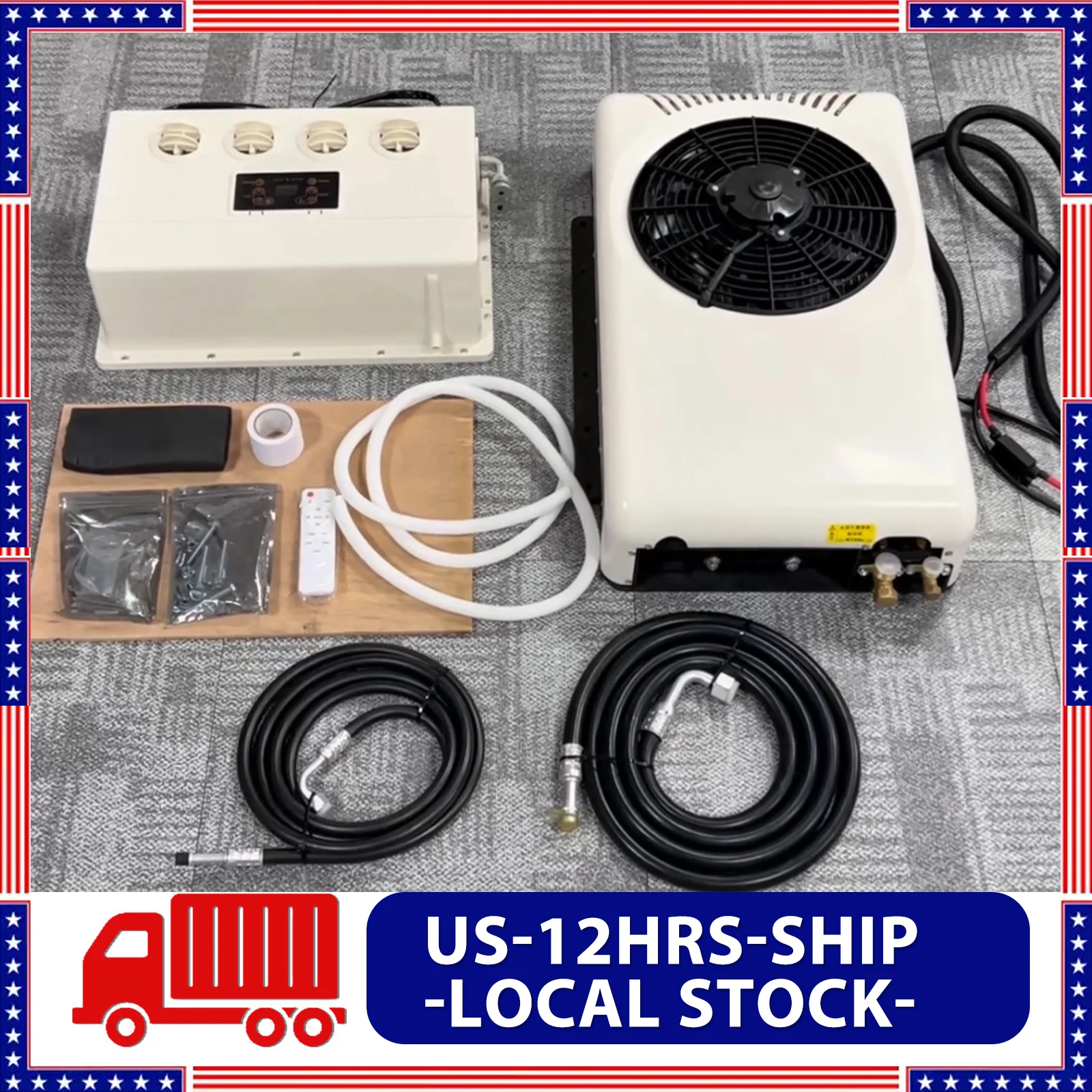 

Treeligo 10500BTU Electric Air Conditioning Systems Universal Parking Air Conditioner Split Parking Cooler For Camper Van Cabin
